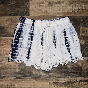 Top shop tie dye eyelet shorts